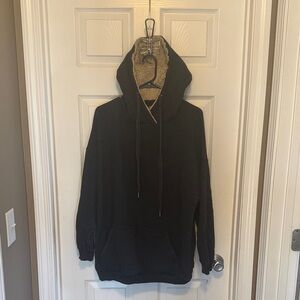 Aerie Black Hoodie with Tan Lining